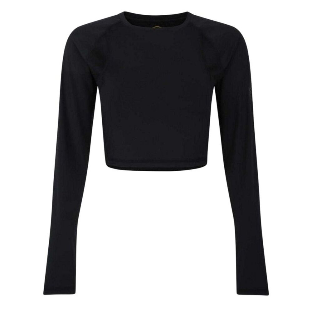 Umbro Womens/Ladies Bodycon  Long-Sleeved Training Crop Top / Black